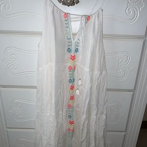 Boho white dress cover-up